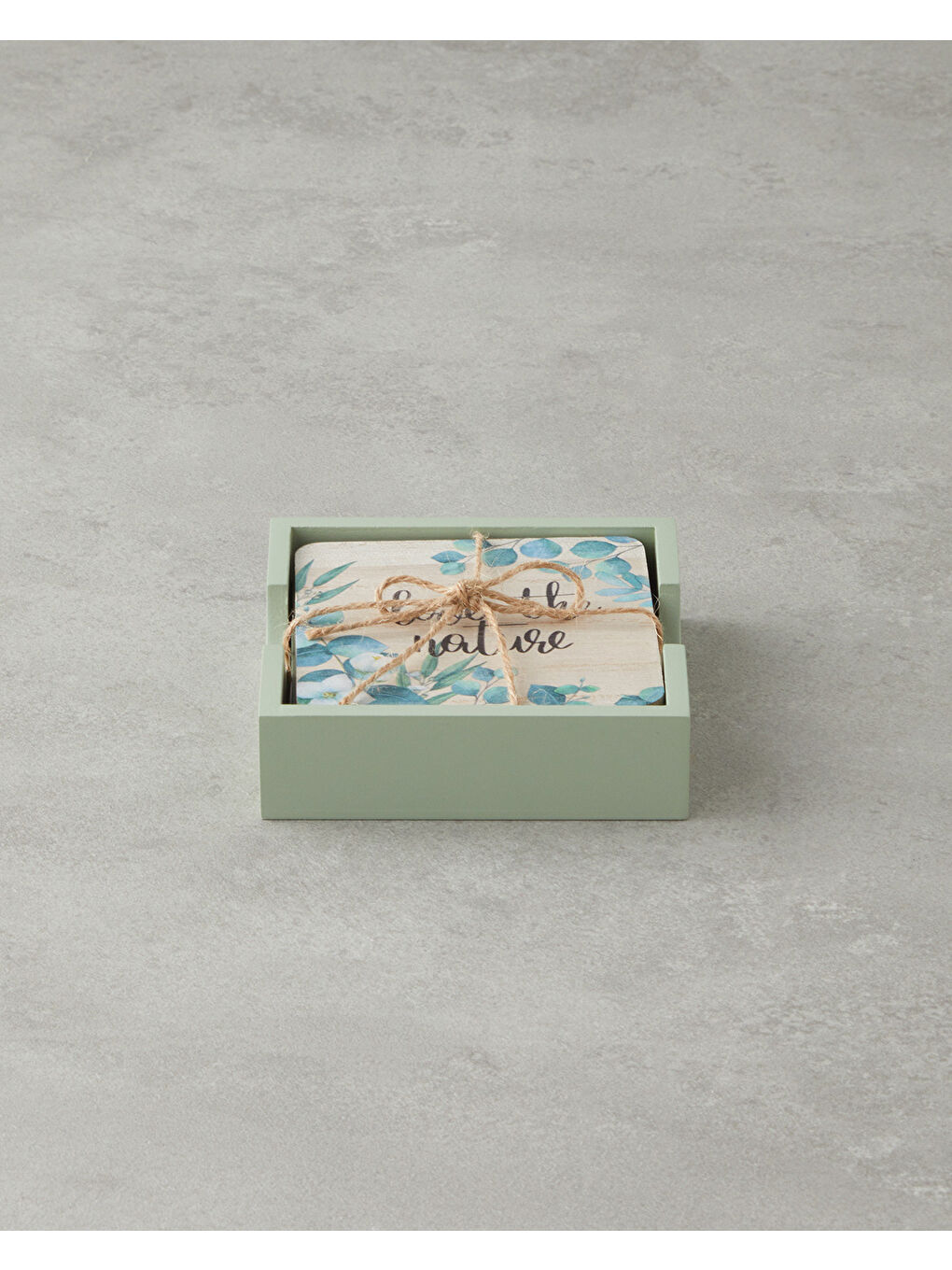 Beyaz Gum Ahşap 7 Parça Bardak Altlığı Renkli