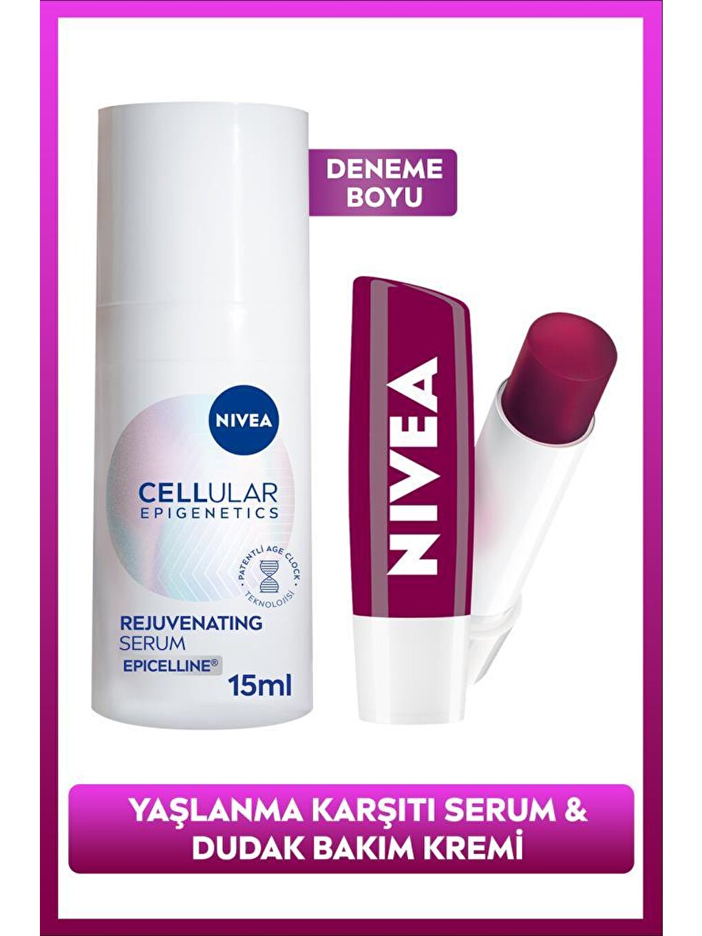 Cellular Epigenetics Rejuvenating Yaşlanma Karşıtı Cilt Serumu 15ml ve Böğürtlen Renkli Dudak Kremi