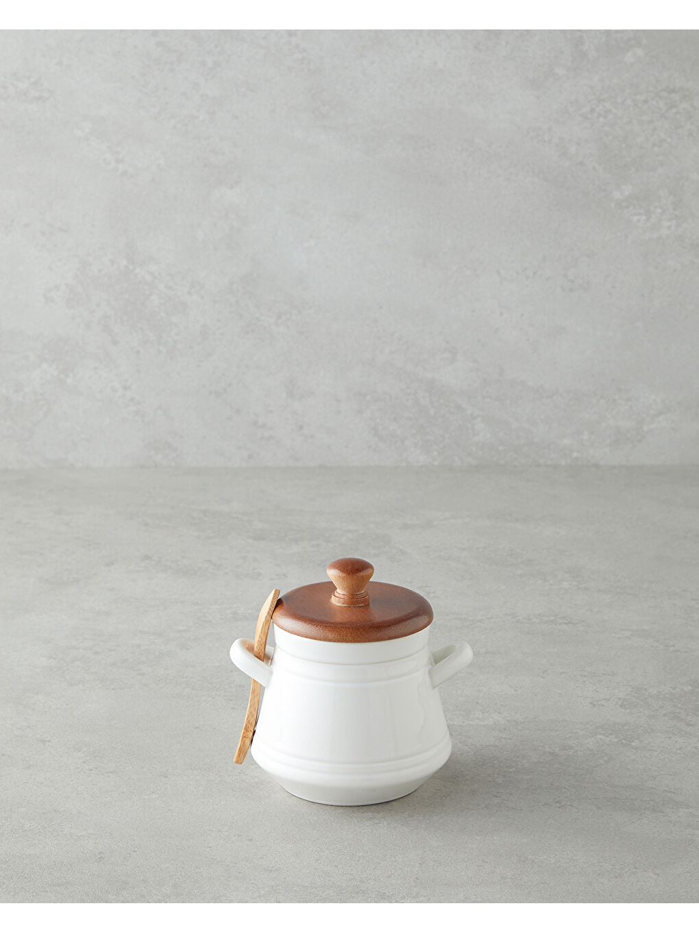 Vina Dolomite Kaşıklı Kavanoz 11 cm Beyaz