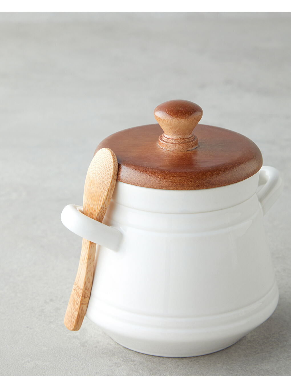 Vina Dolomite Kaşıklı Kavanoz 11 cm Beyaz-2