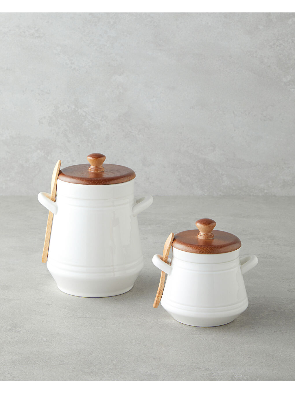 Vina Dolomite Kaşıklı Kavanoz 11 cm Beyaz-3