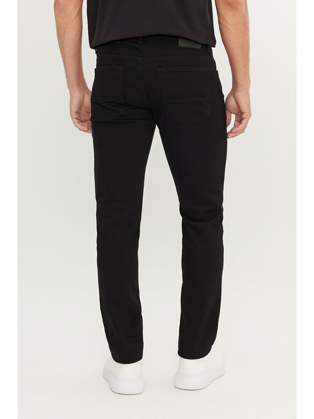 Erkek Siyah Pamuklu Slim Fit Dar Kesim 5 Cep Esnek Denim Jean Pantolon-4