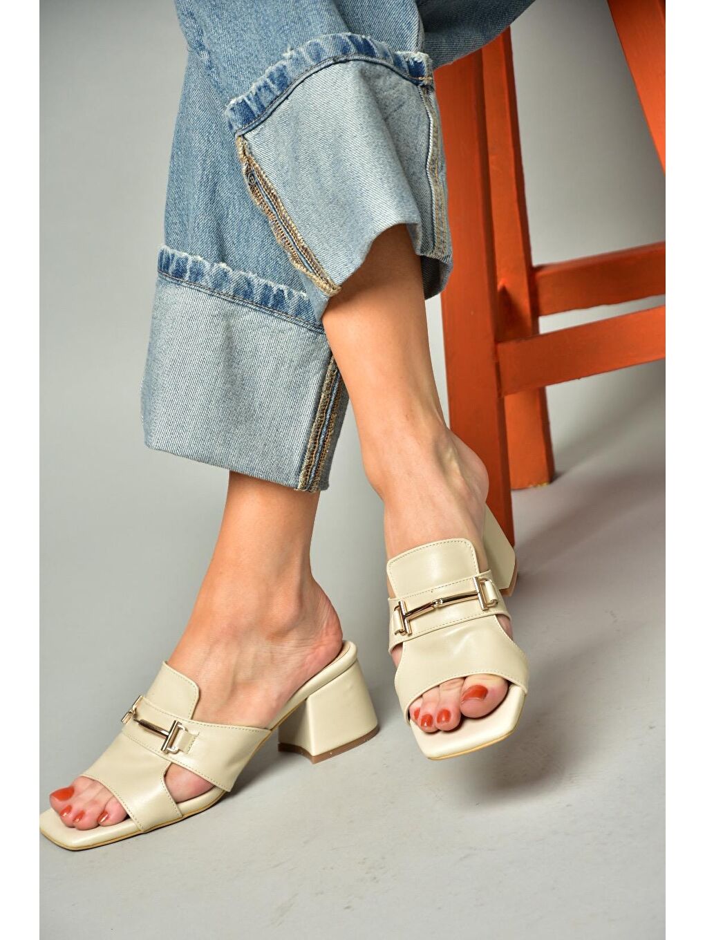 S5904315 Bej Kadın Terlik-3