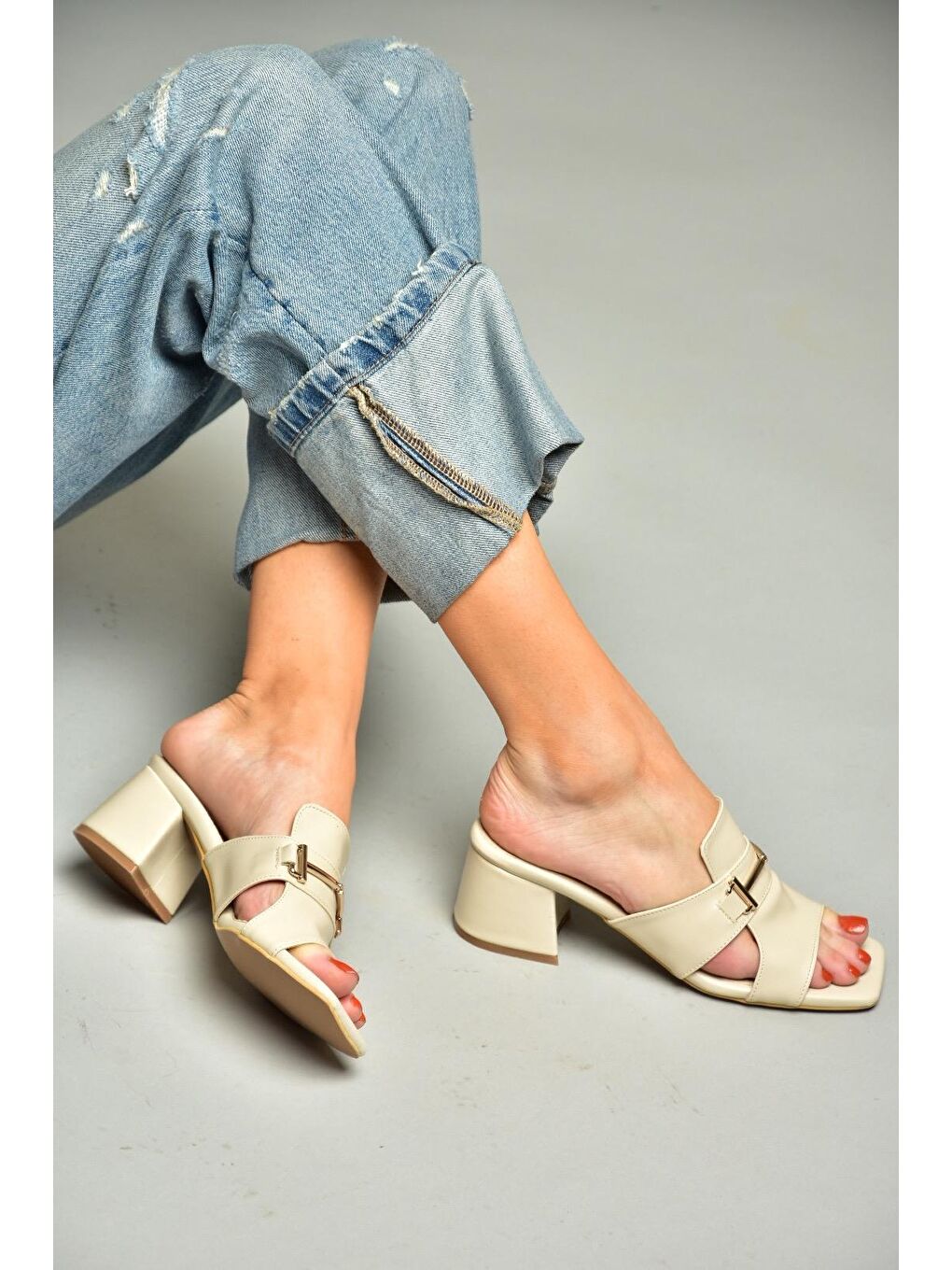 S5904315 Bej Kadın Terlik-5