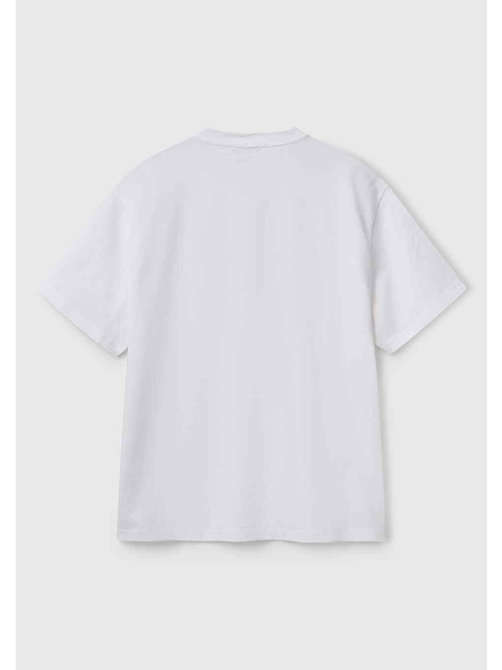 Erkek Beyaz %100 Pamuk Önü Logo İşlemeli  T-Shirt-3