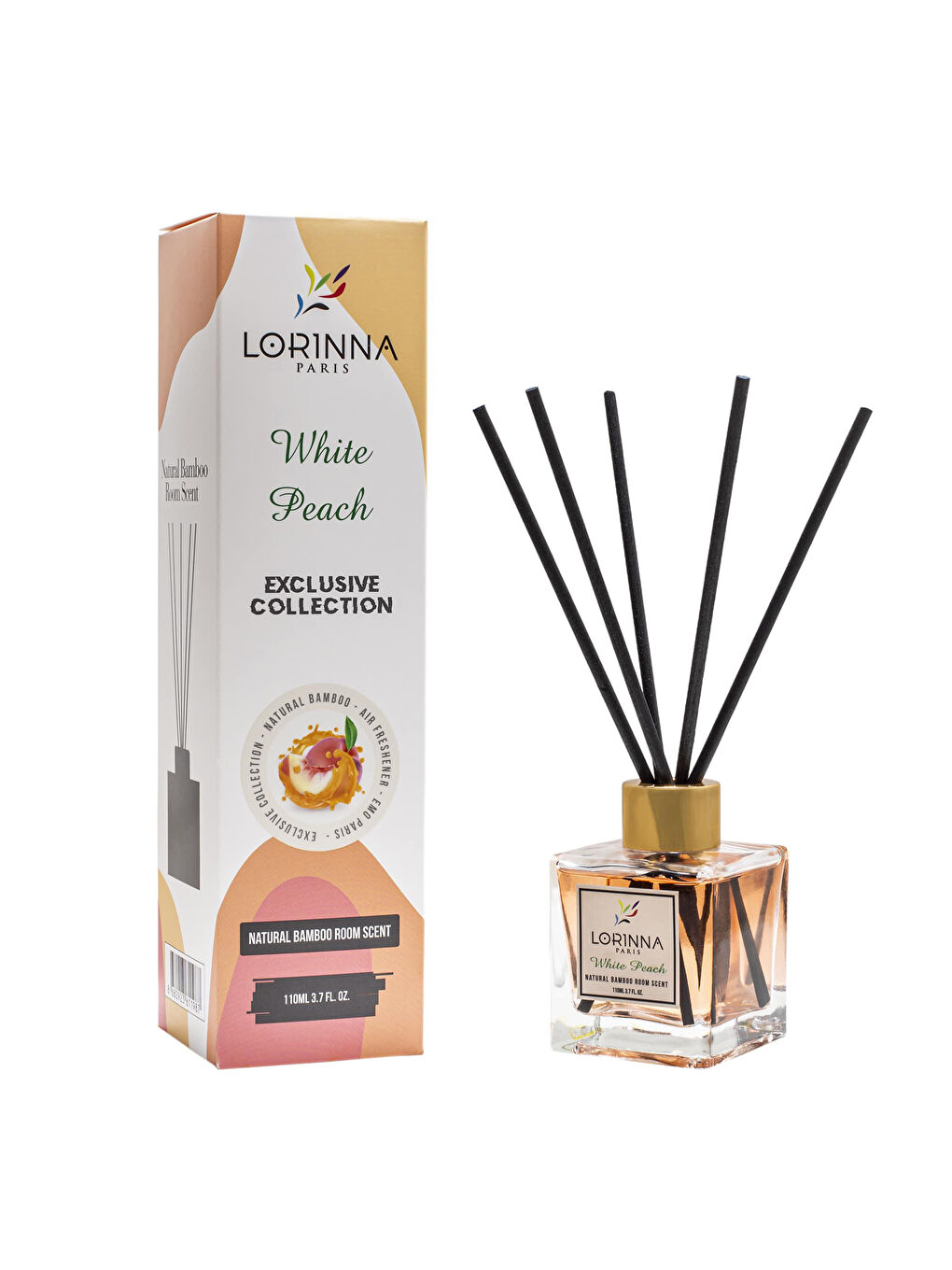 Renksiz White Peach Çubuklu Oda Kokusu - Şeffaf - 110 ml-1