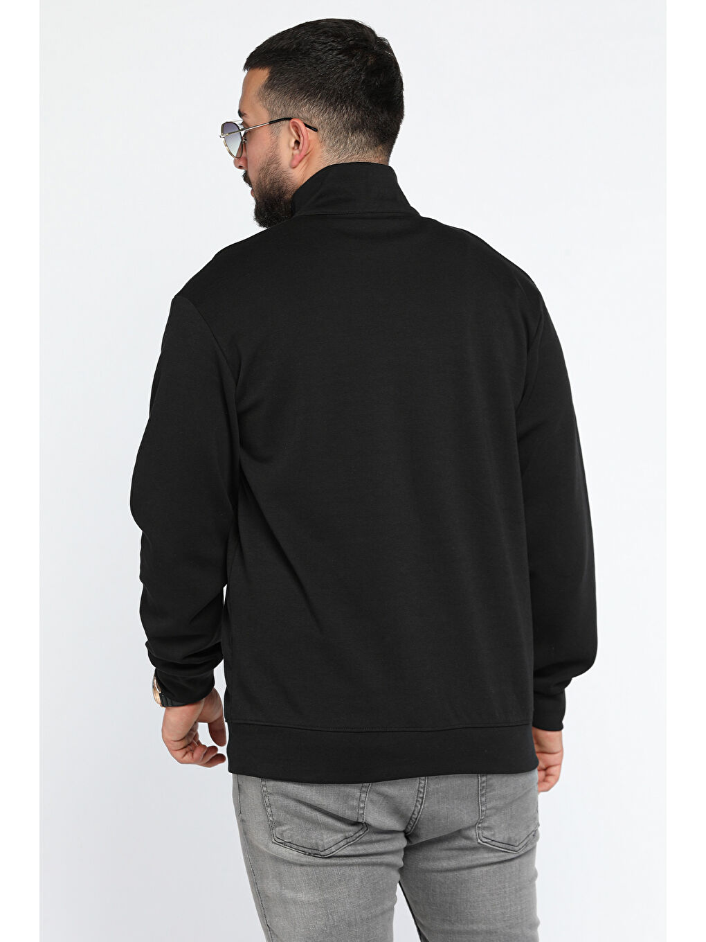 Mishar İtalia Siyah Dik Yaka Fermuarlı Erkek Sweatshirt - 2