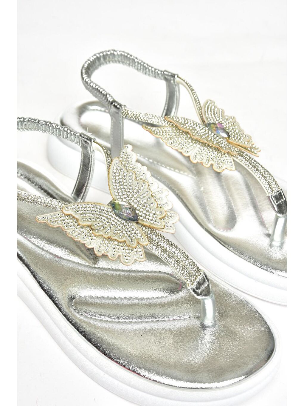 Gri S4040860 Gümüş Kadın Sandalet-2