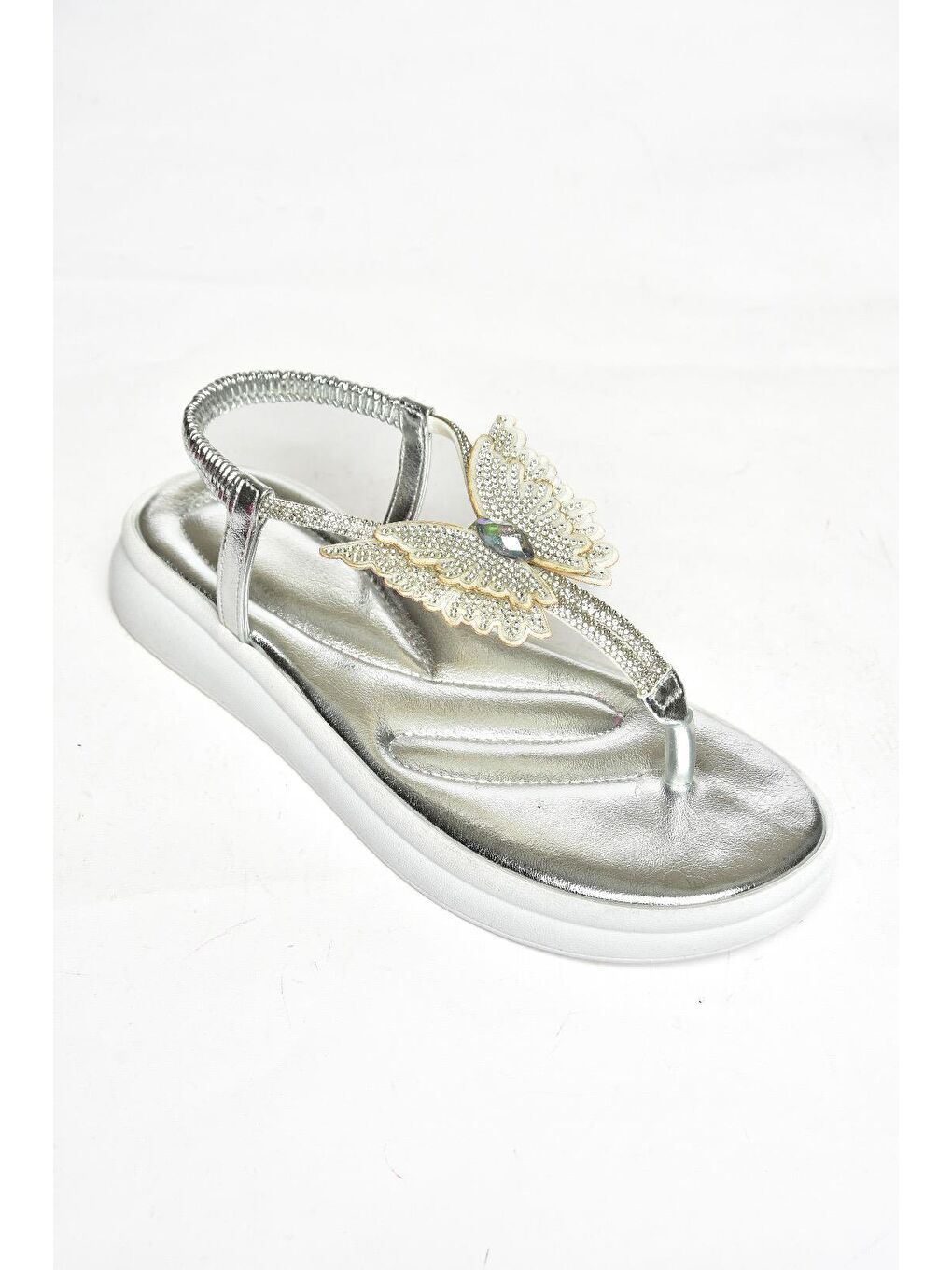 Gri S4040860 Gümüş Kadın Sandalet
