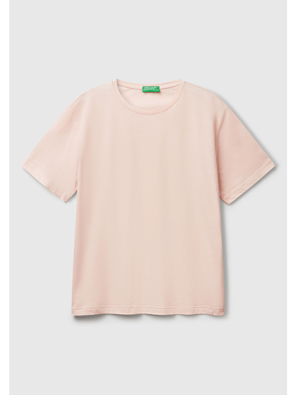 Erkek Pembe %100 Pamuk Bisiklet Yaka T-Shirt-1