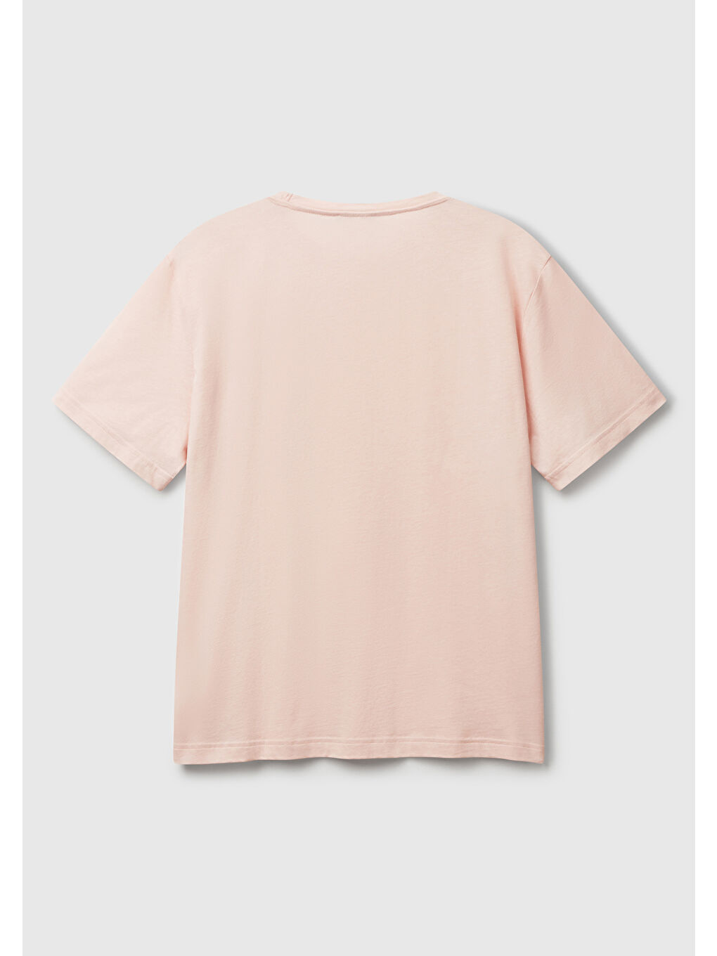 Erkek Pembe %100 Pamuk Bisiklet Yaka T-Shirt-3