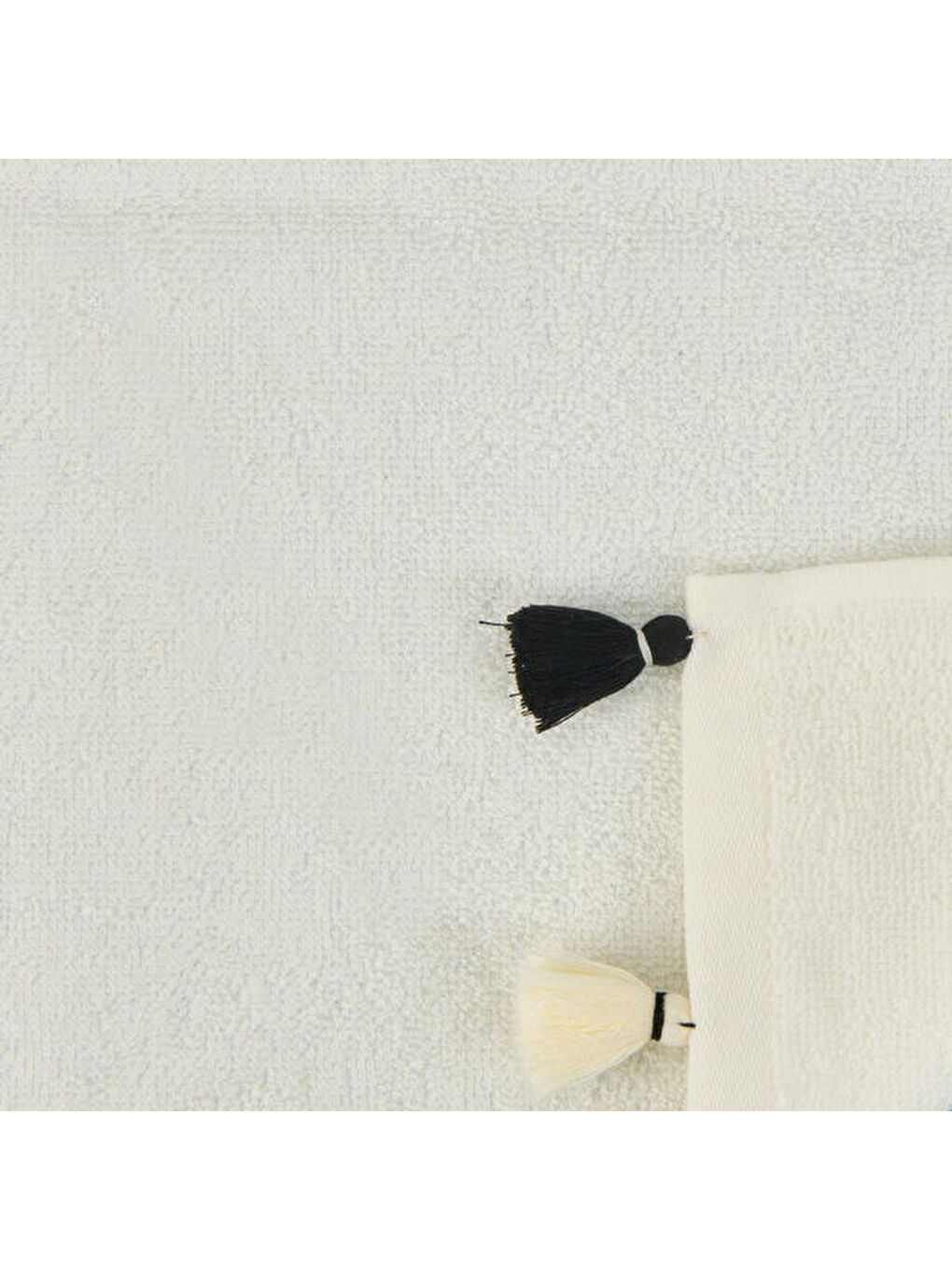 Soft Thea Püsküllü El Havlusu - Beyaz - 30x40 cm-1