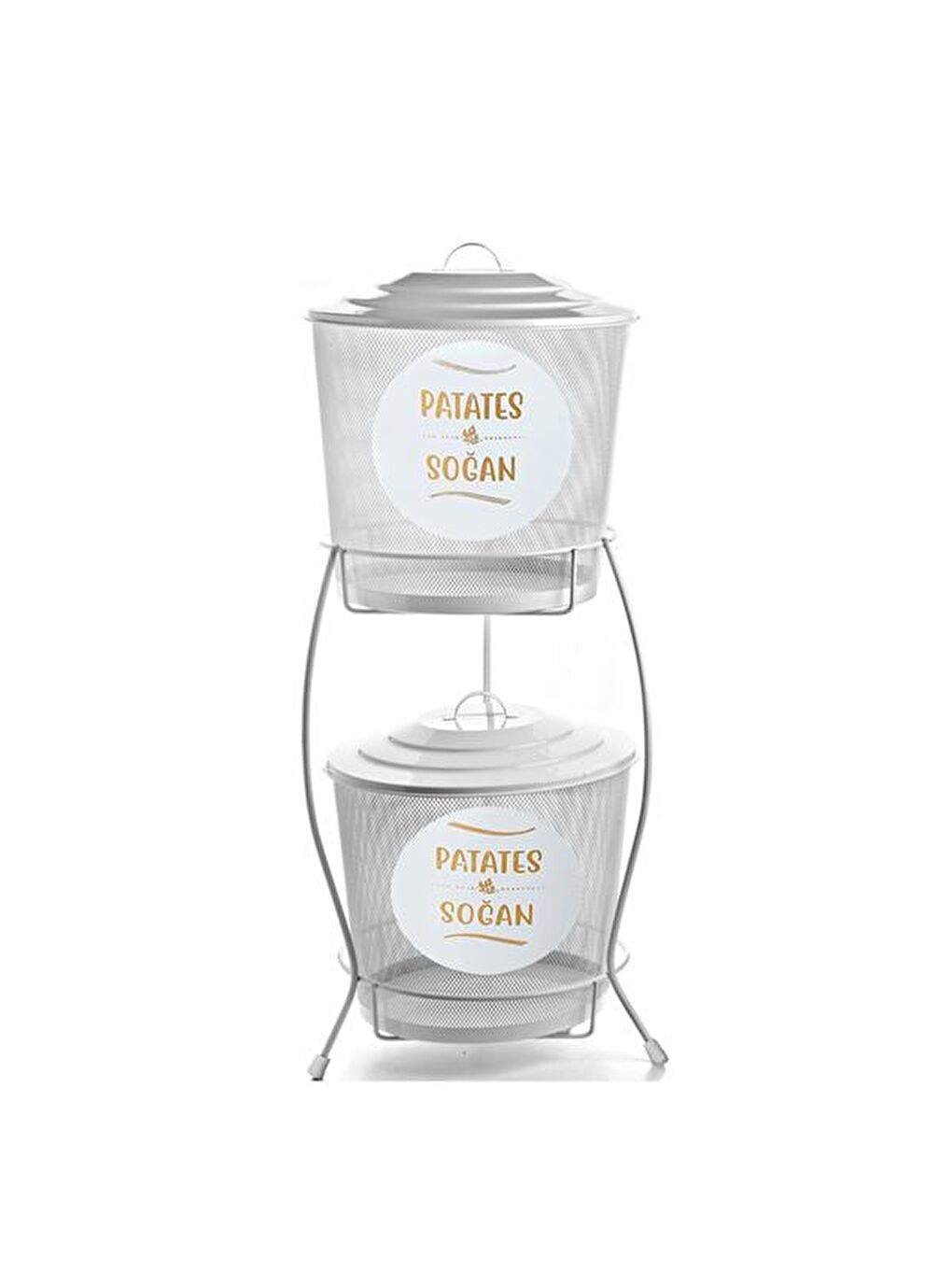 Metal 2 Katlı Sebzelik - Beyaz