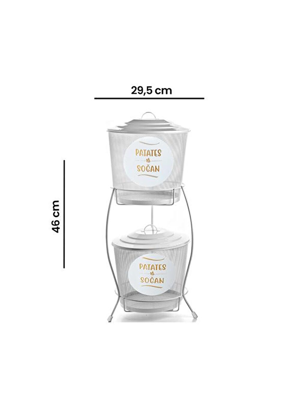 Metal 2 Katlı Sebzelik - Beyaz-1