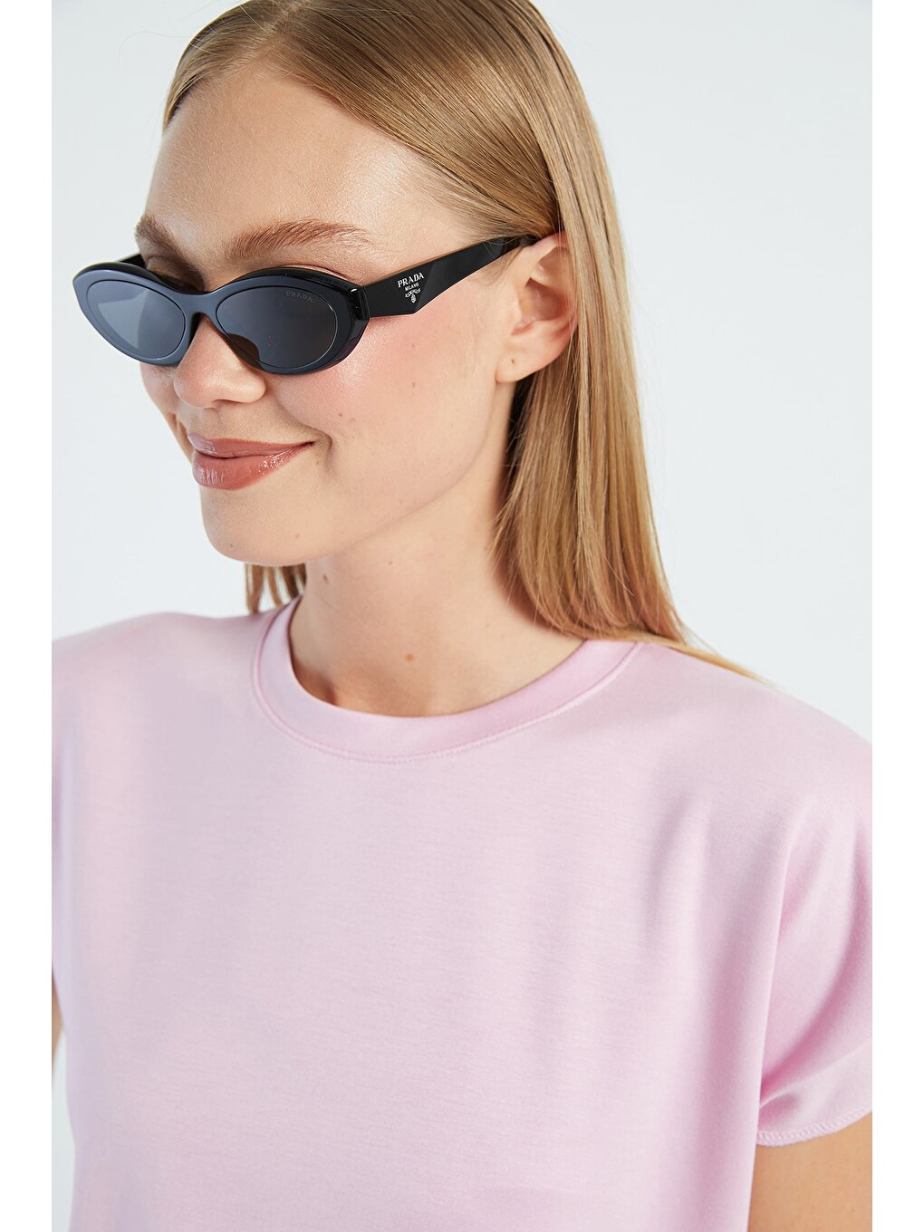 Pembe Basic Omuz Vatkalı Modal Tişört-4