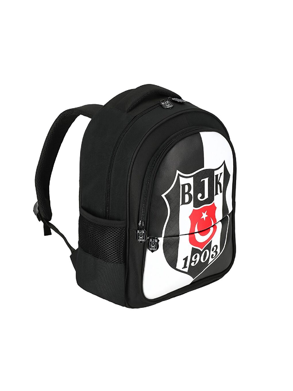 3 Bölmeli BJK 1903 Logo Baskılı Suni Deri Okul Sırt Çantası Siyah (25360)-2
