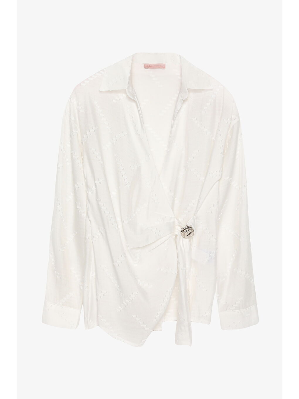 Toka Aksesuarlı Kruvaze Bluz Ekru