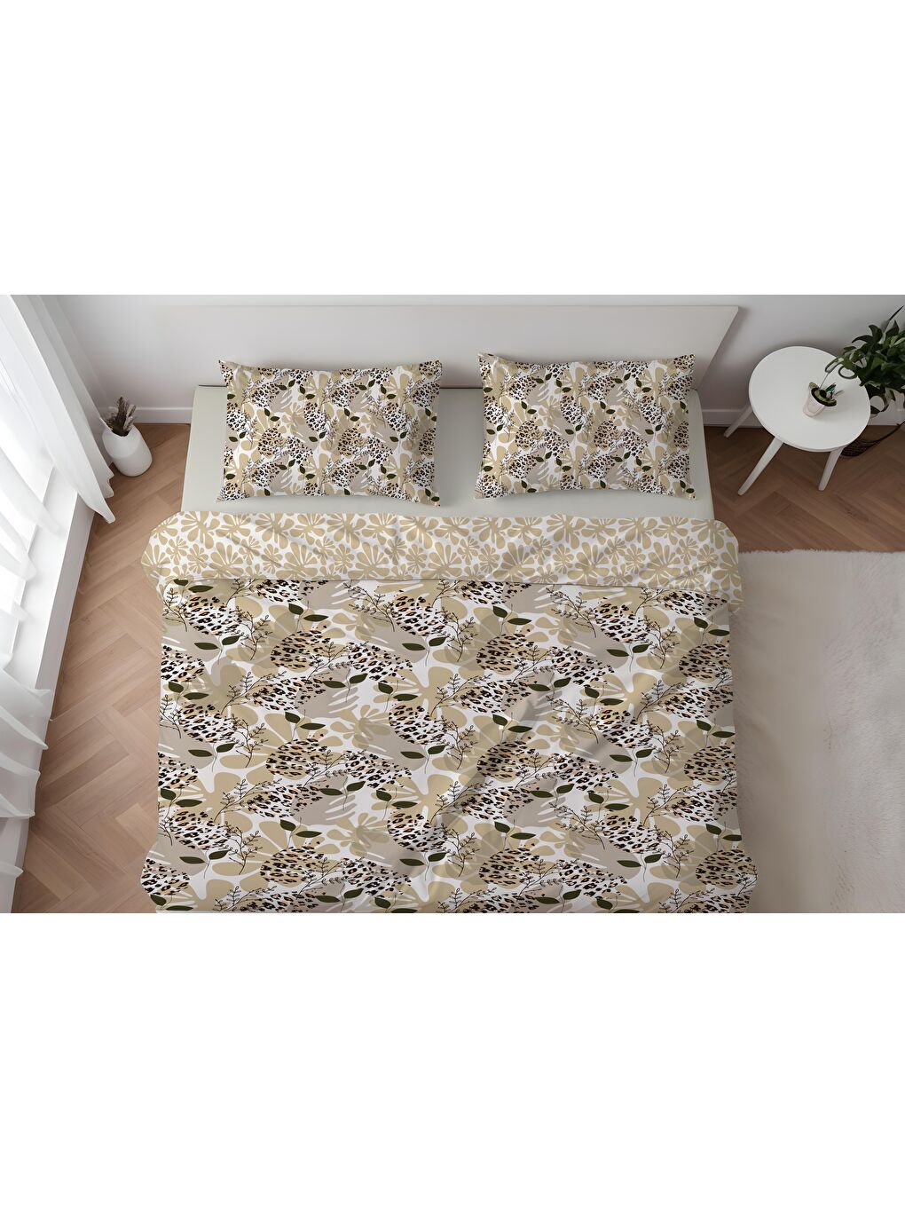 Karışık Baskılı,Desenli Çift Kişilik Nevresim Takımı (ÇARŞAFSIZ) 200x220 cm