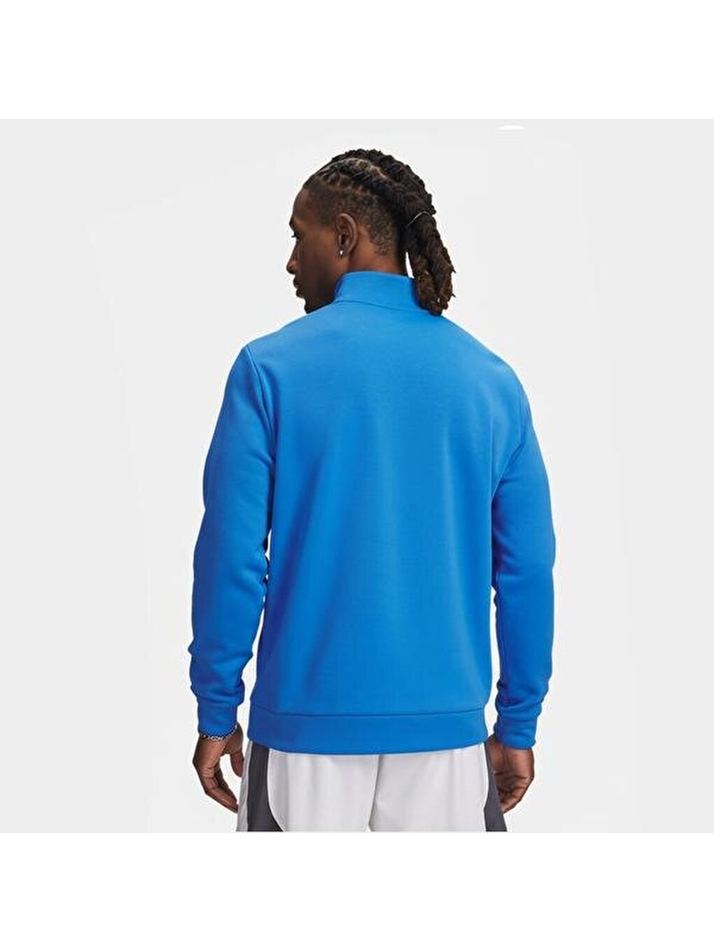 Armour Fleece Erkek Mavi Dik Yaka Sweatshirt-1