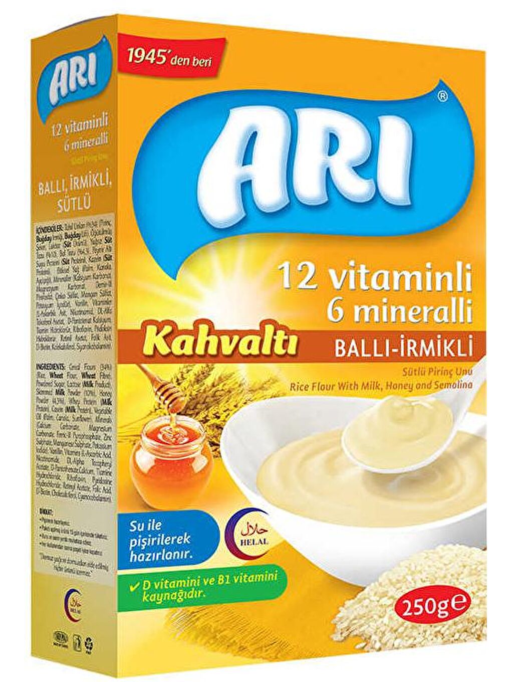 Arı Renksiz Mama Sütlü Ballı İrmikli (Kahvaltı) Pirinç Unu 250 gr