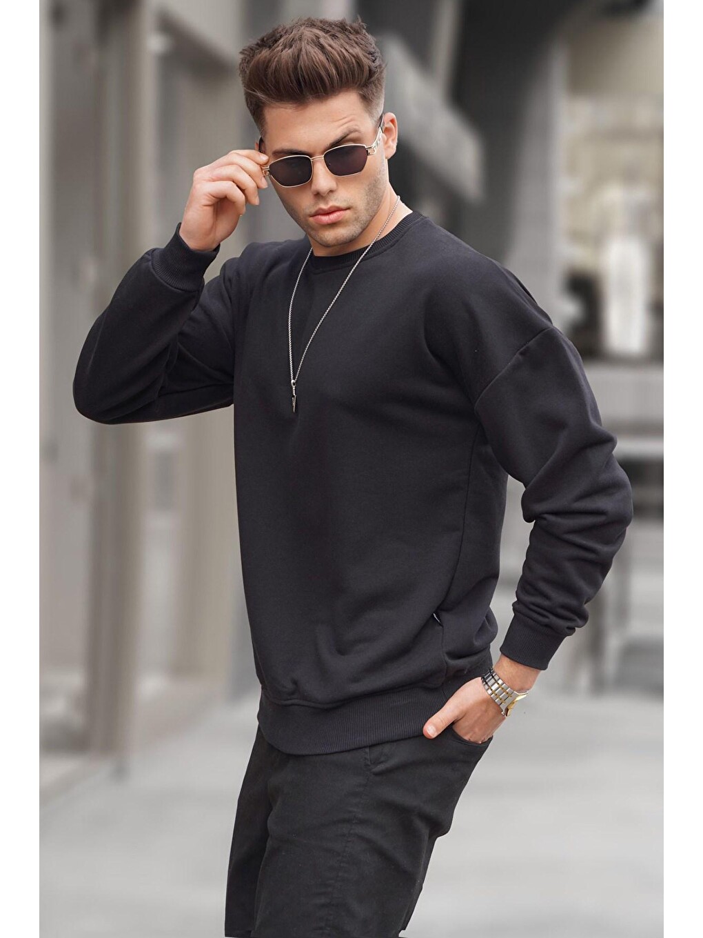 Siyah Erkek Sweatshirt 4782