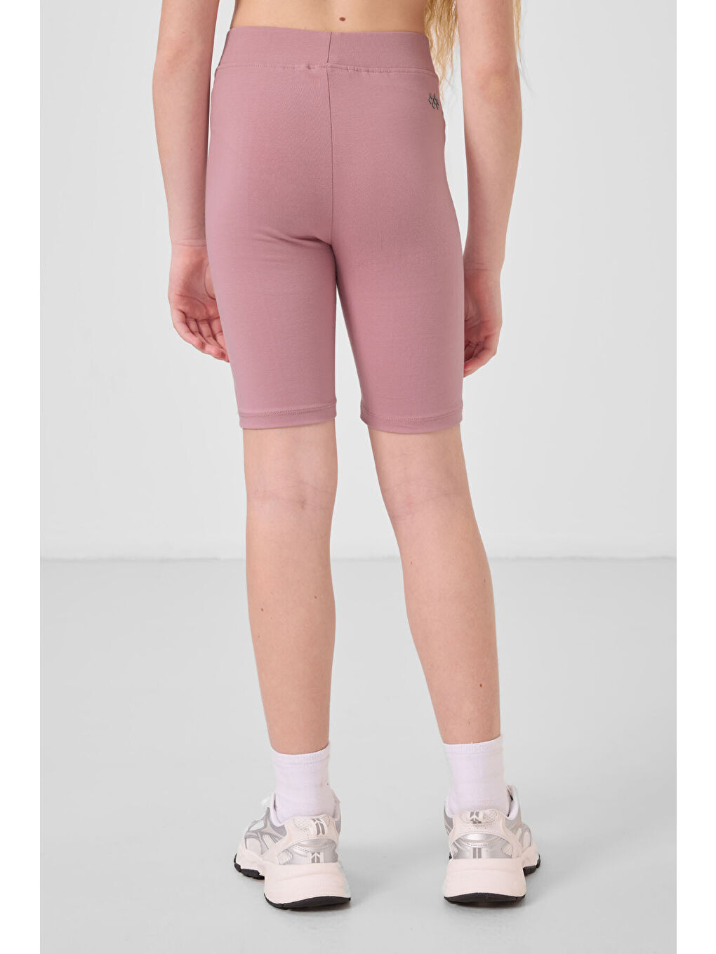 Pembe Gül Kurusu Pamuklu Kısa Paça Standart Fit Basic Kız Çocuk Tayt - 75188-4