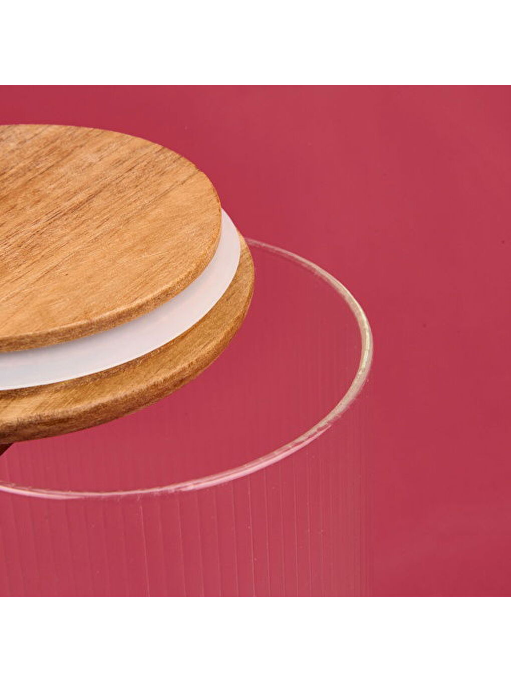 Akasya Kapaklı Cam Erzak Kabı - Kahverengi / Şeffaf - 1500 ml-2