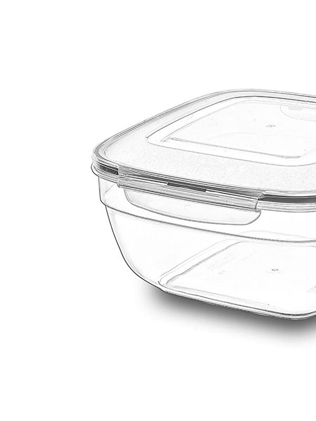 Renksiz Fresh Box Kare Saklama Kabı - 600 ml-1