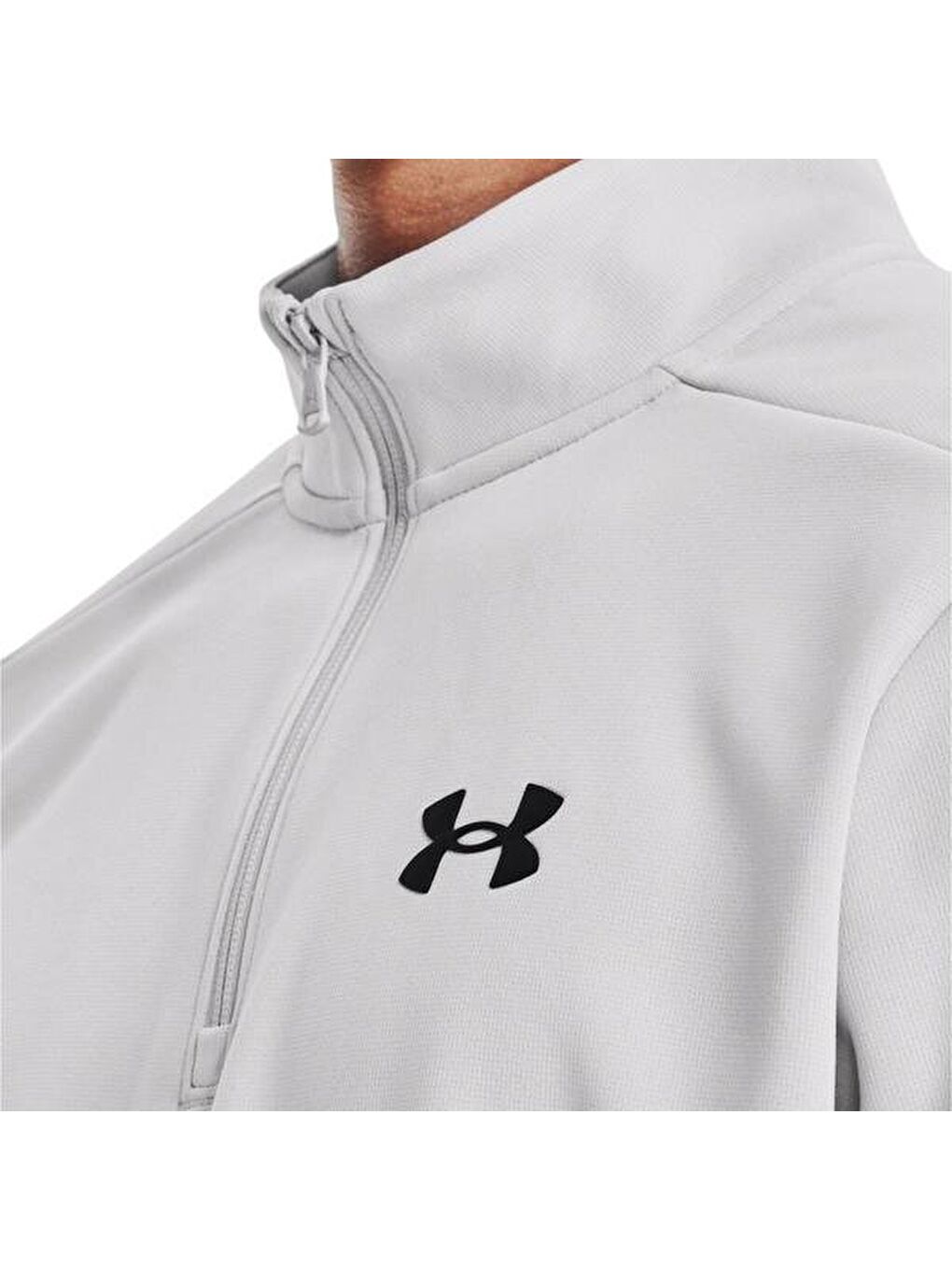 Fleece Erkek Gri Dik Yaka Sweatshirt-1