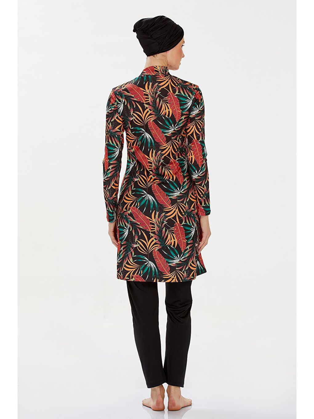 Elastanlı Tam Kapalı Tesettür Mayo Dıonne 9205 Siyah-4