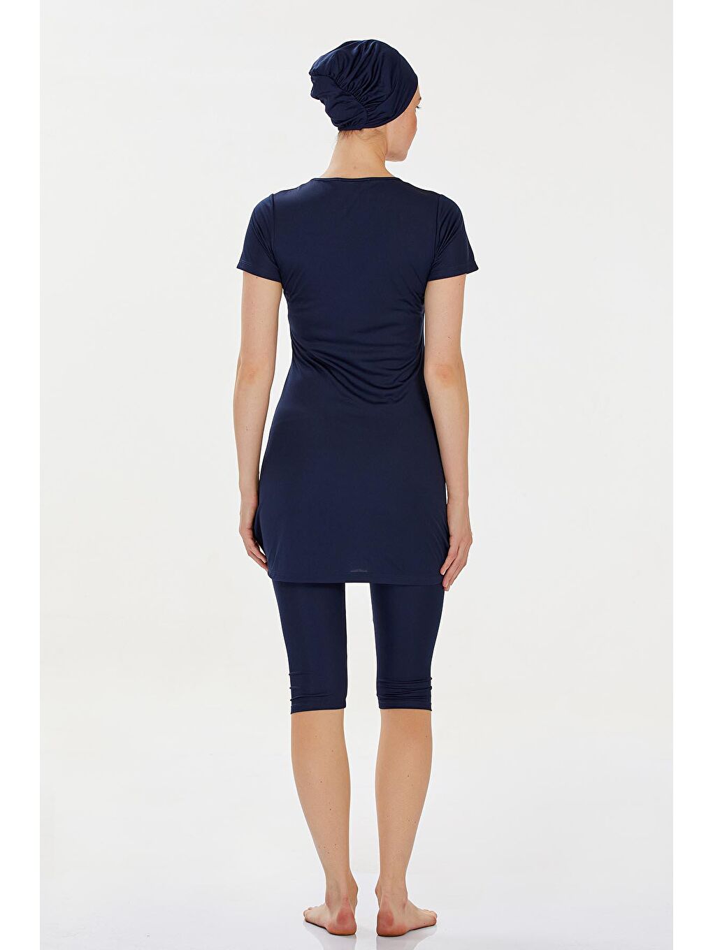 Kısa Kollu Yarı Kaplı Mayo Margarıt 9091 Koyu Lacivert-4