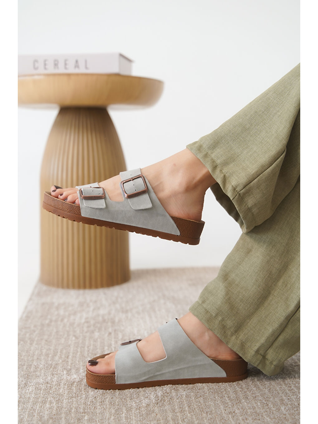 Mavi Arizona Günlük Ortopedik Unisex Tokalı Terlik-2