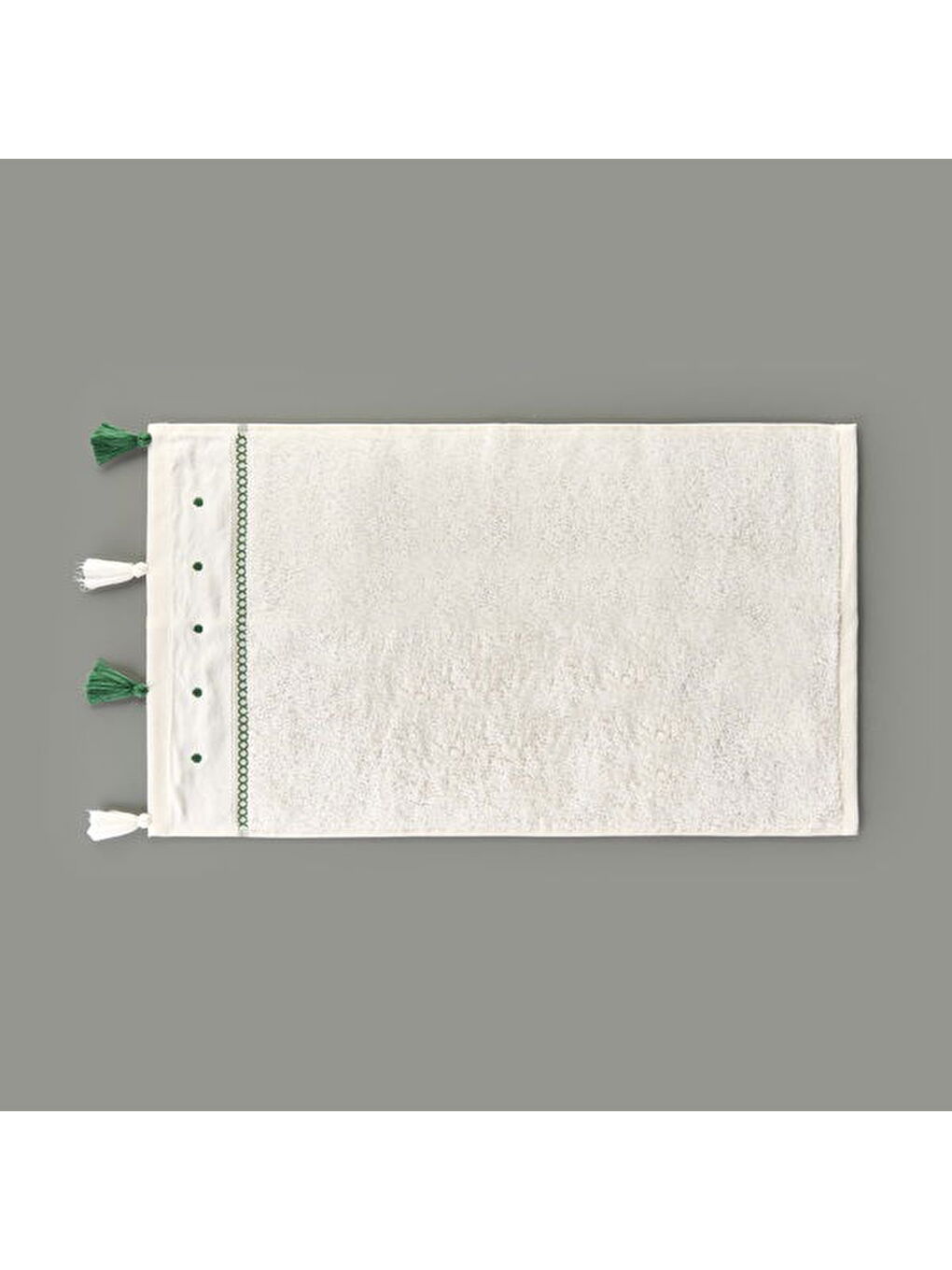 Lila Soft Piene El Havlusu - Ekru / Yeşil - 30x50 cm-1
