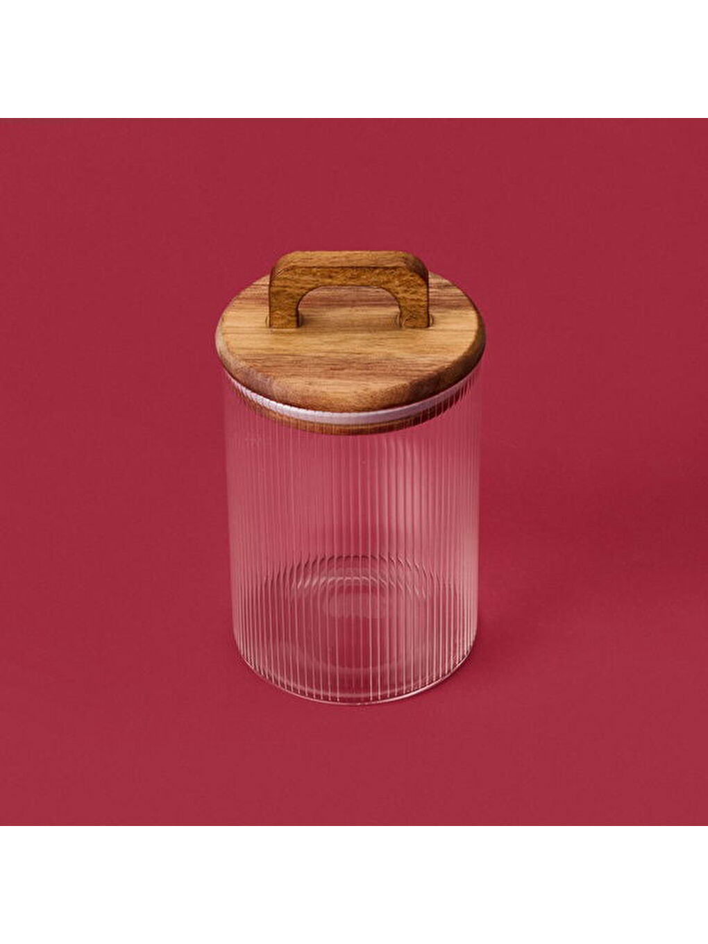 Akasya Kapaklı Cam Erzak Kabı - Kahverengi / Şeffaf - 900 ml-3