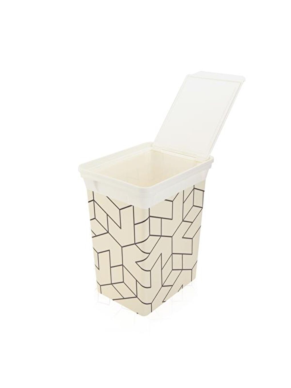 Çizgili Mutfak Çöp Kovası - Beyaz / Siyah - 20 lt-2