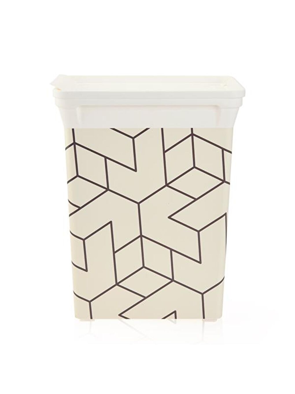 Çizgili Mutfak Çöp Kovası - Beyaz / Siyah - 20 lt-3