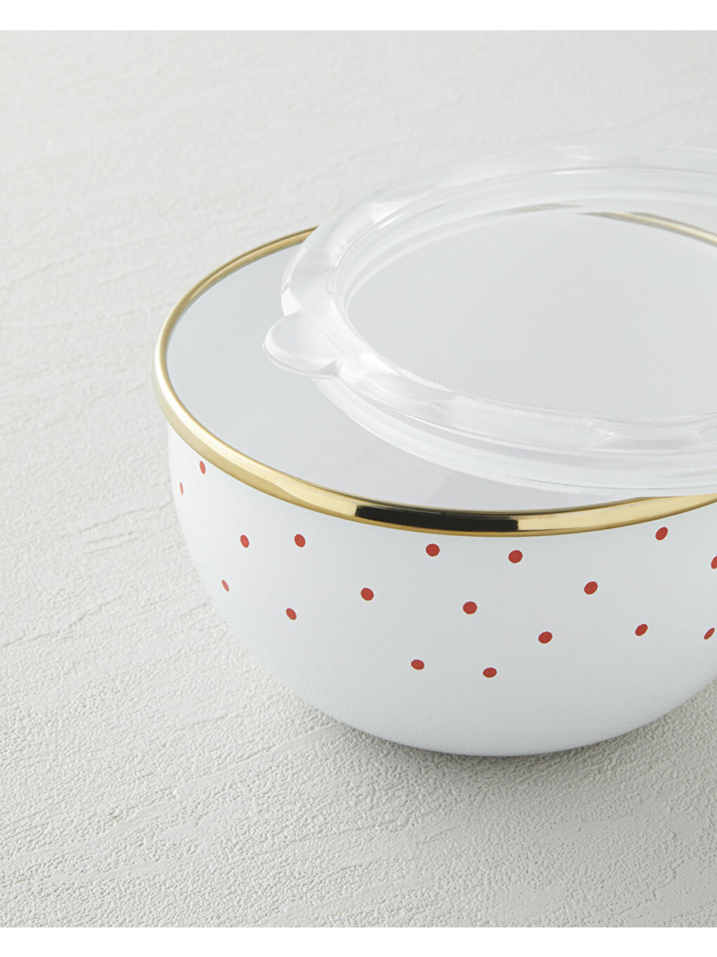 Bright Parade Emaye 2'li Saklama Kabı 0,75 x 1,20 L Kırmızı - Beyaz-4