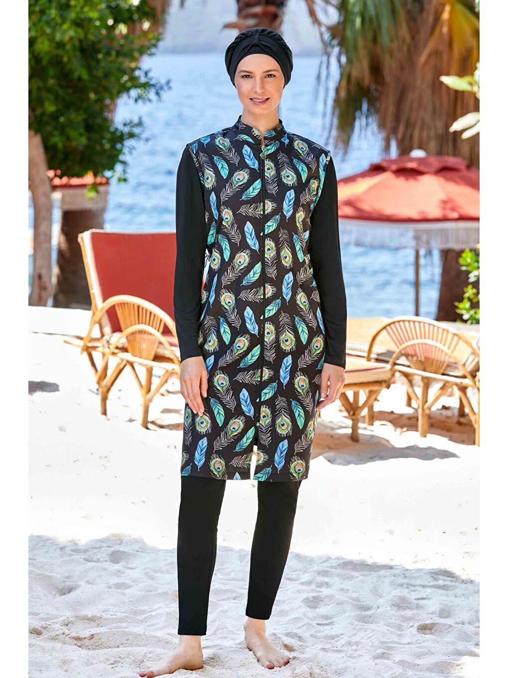 Tam Kapalı Tesettür Mayo Ahvı 9267 Siyah