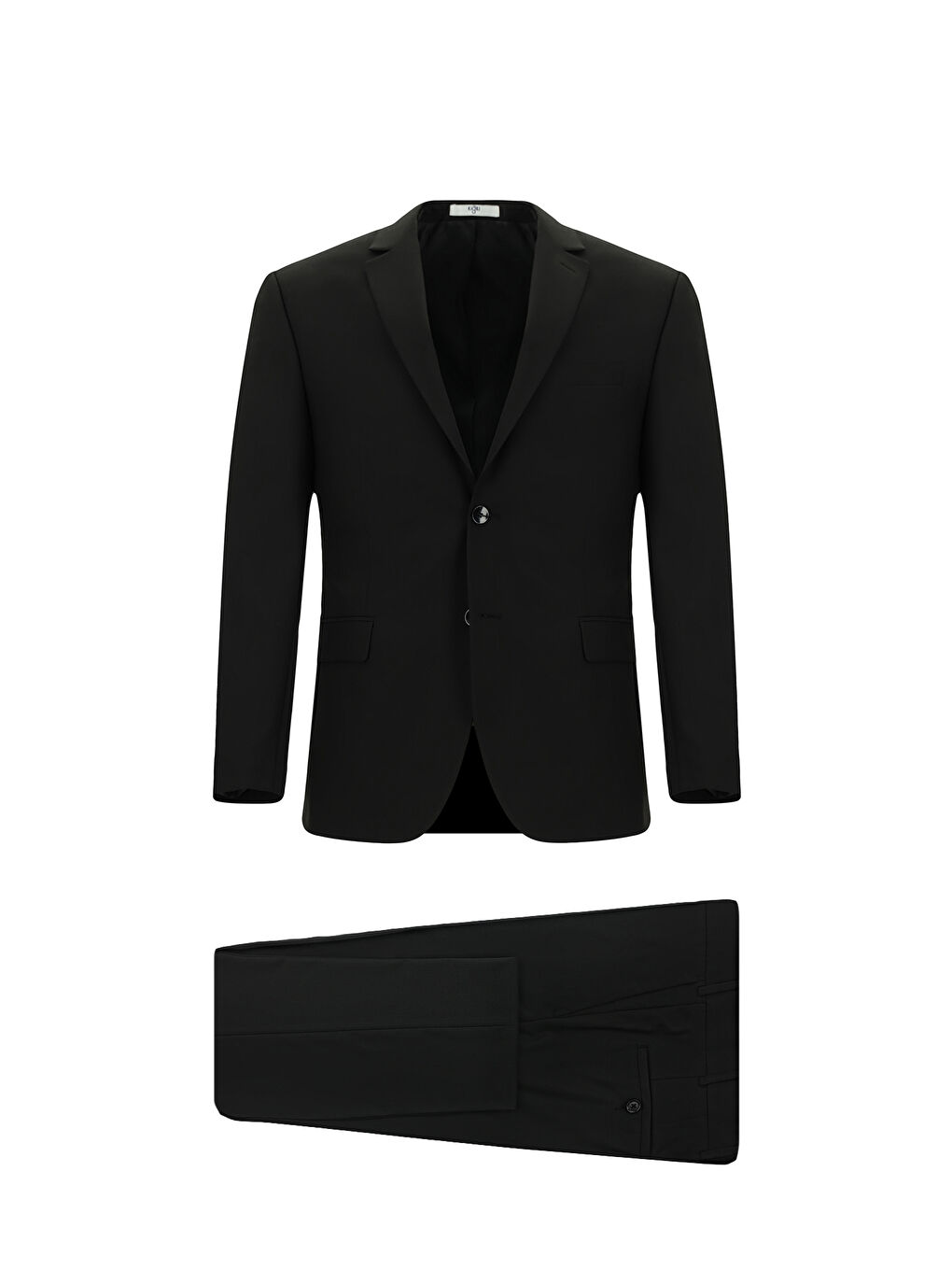 Siyah Modena Kalıp Düz Takım Elbise