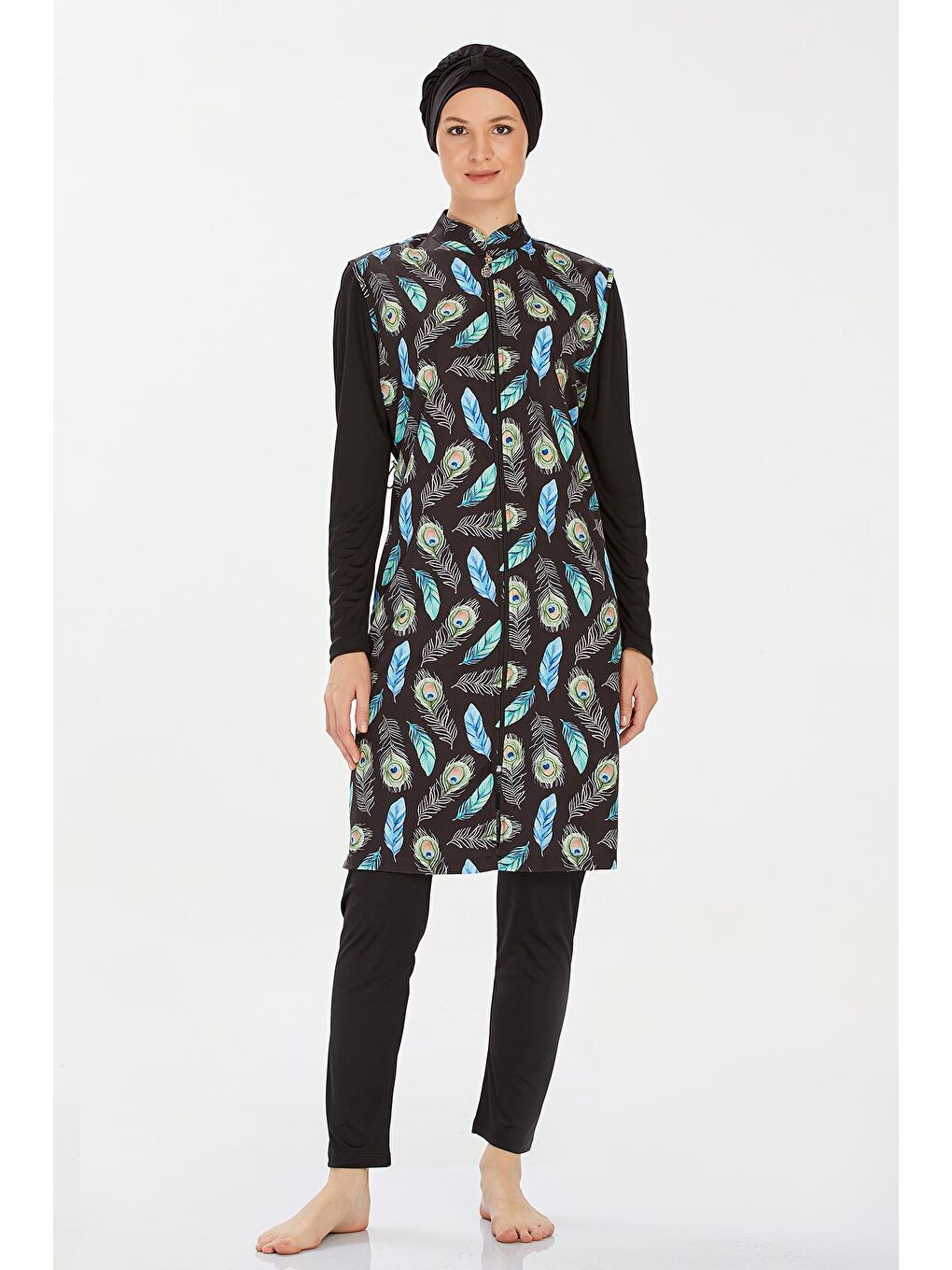 Tam Kapalı Tesettür Mayo Ahvı 9267 Siyah-1