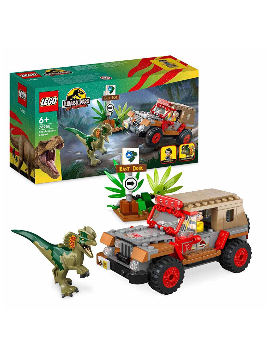 Lego Renksiz Jurassic Park Dilophosaurus Pususu 76958