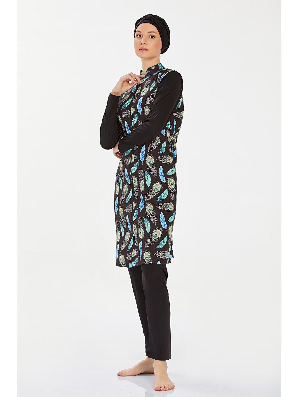 Tam Kapalı Tesettür Mayo Ahvı 9267 Siyah-3