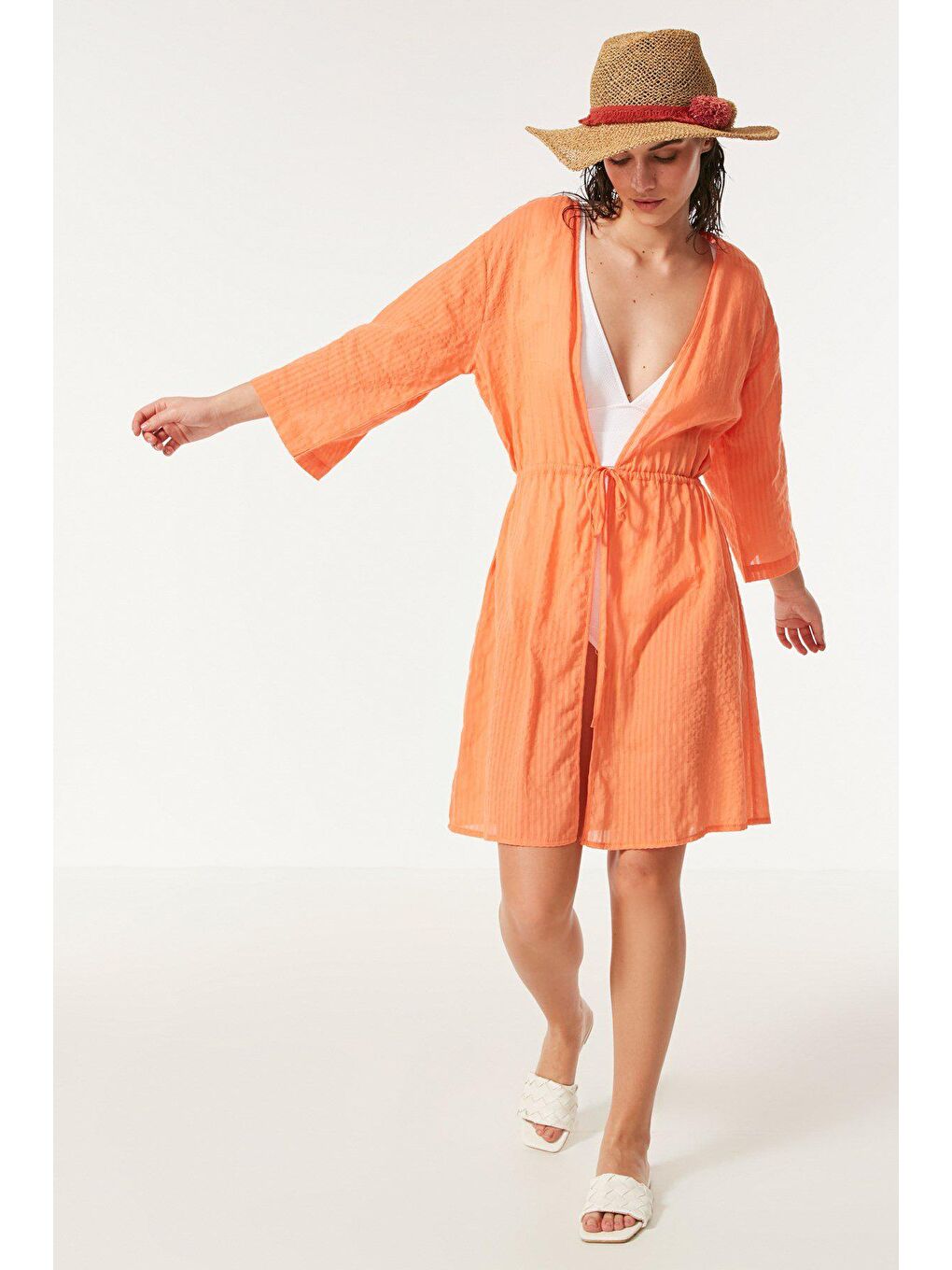 Pareo Plaj Elbisesi 22224 Turuncu-2