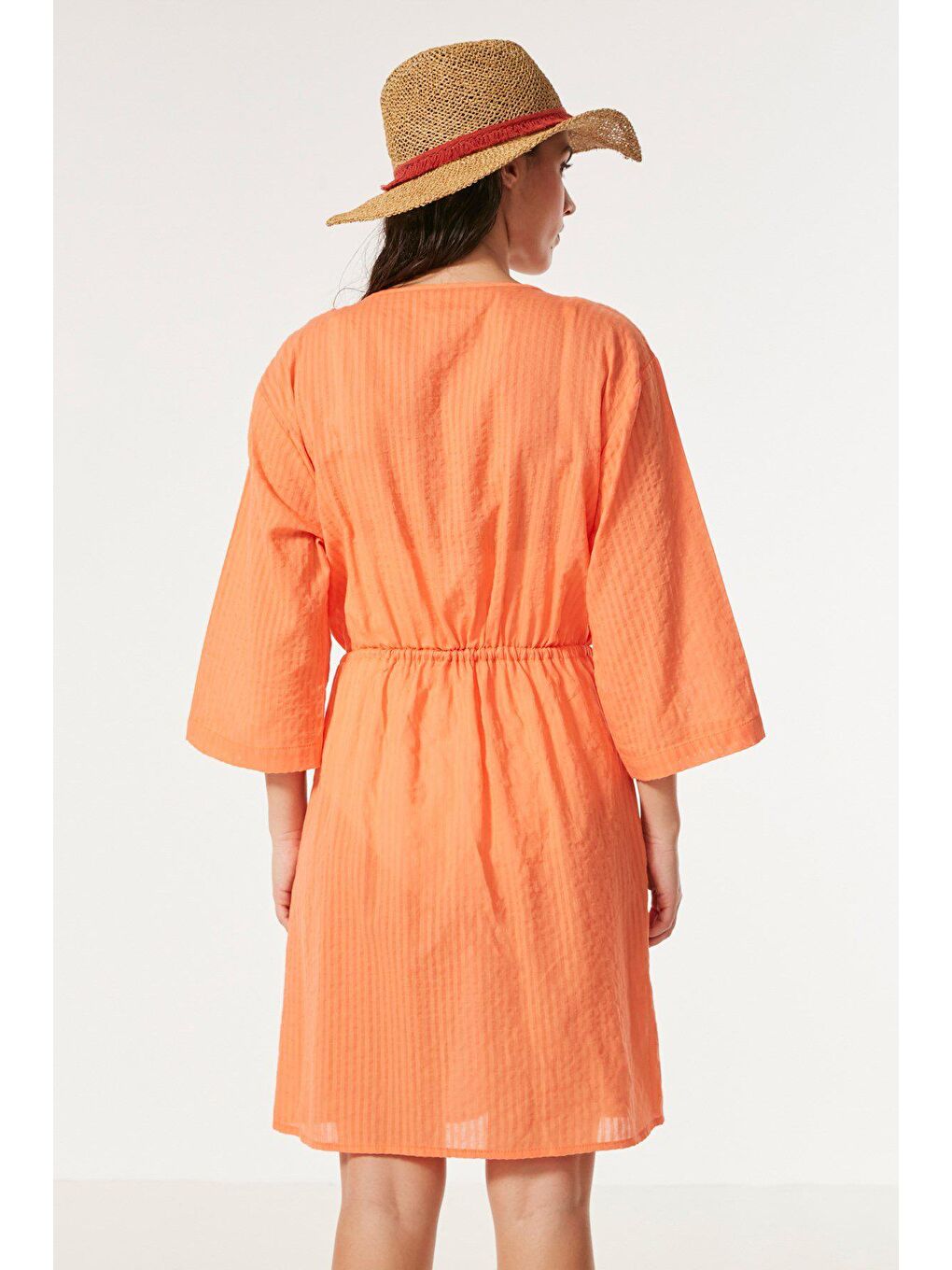 Pareo Plaj Elbisesi 22224 Turuncu-3