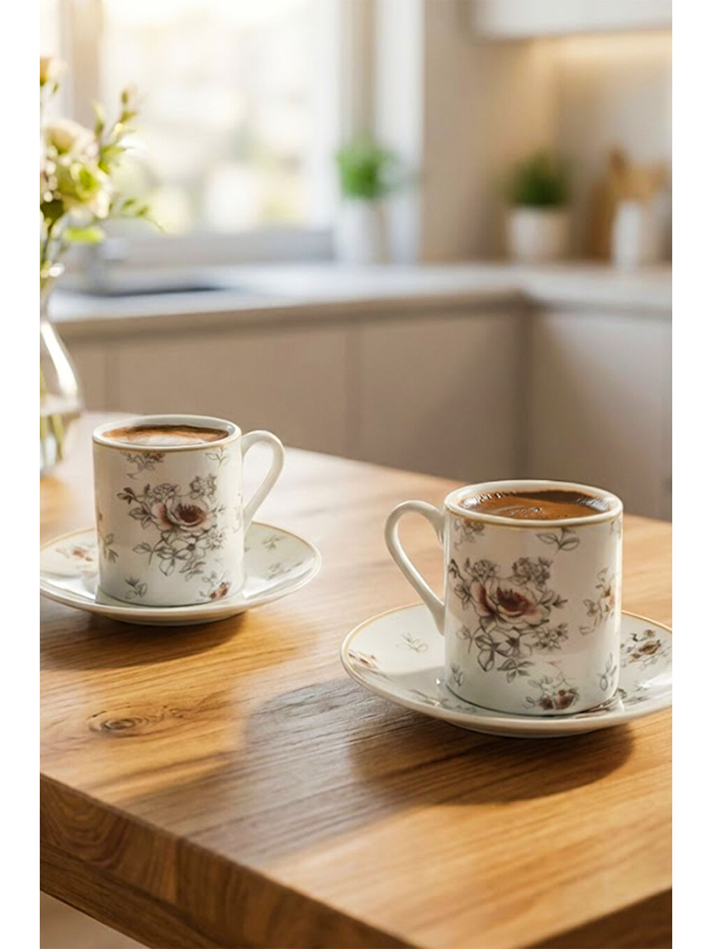 Beyaz Sd-210-6 Altın Yaldızlı Porselen 6 Kişilik Fincan Takımı-100 ml-1