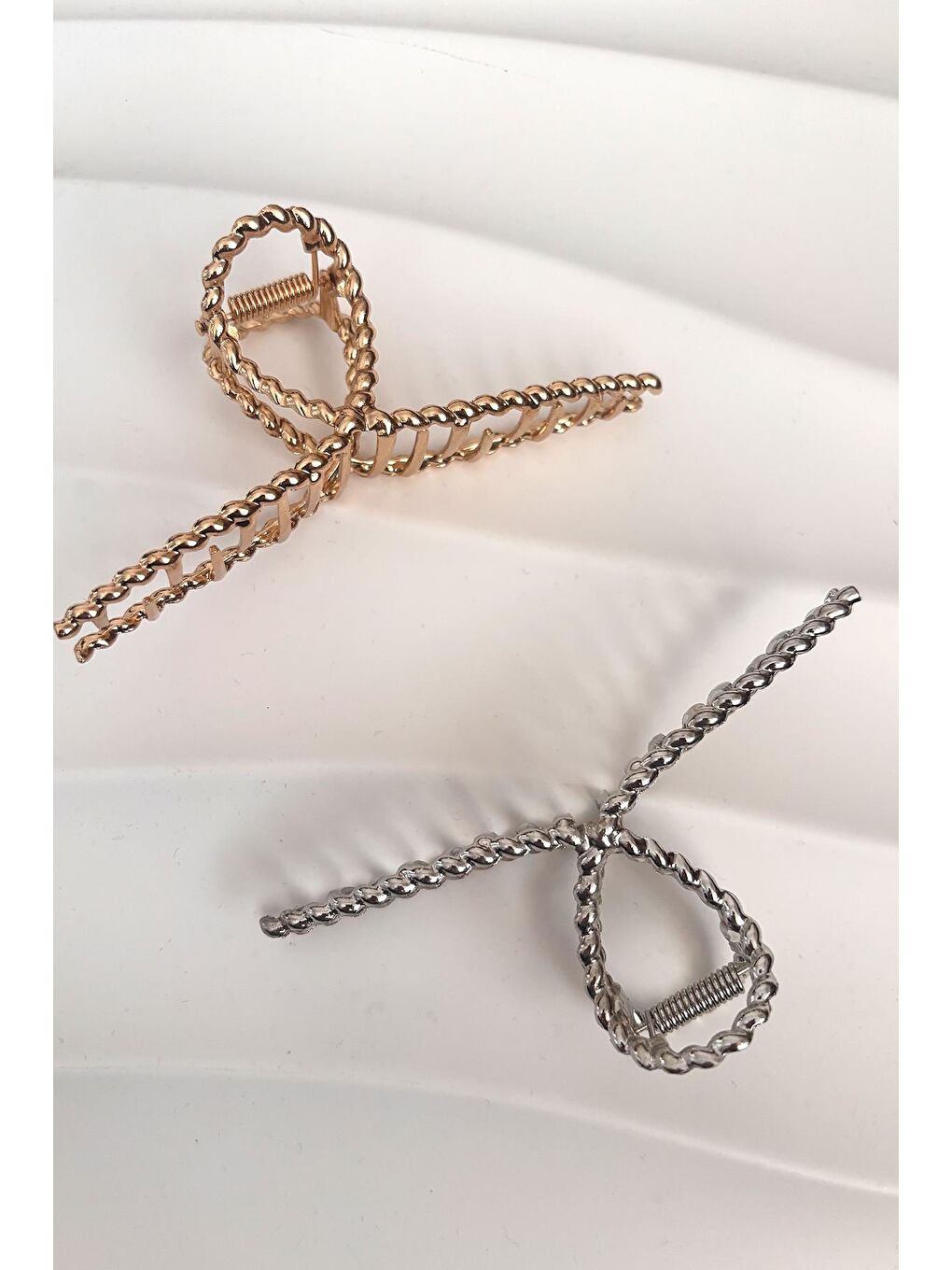 Sarı Metal Mandal Saç Tokası 2 Adet - 10 cm-3