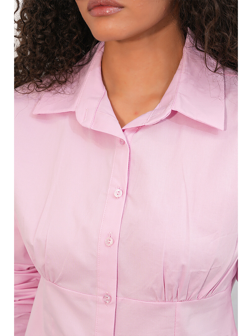 20231 Slim Fit Poplin Gömlek - Pembe-4