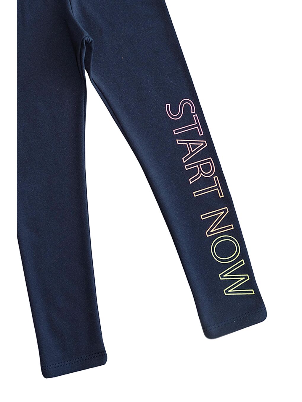 Açık Lacivert Kız Çocuk Start Now Baskılı Şardonlu Tayt-1