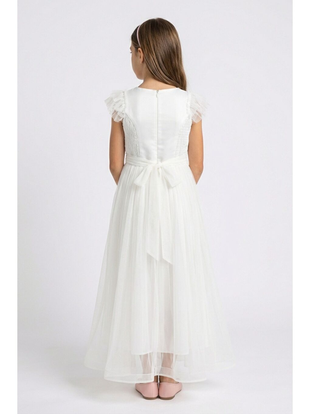 Beyaz Kız Çocuk Abiye-2