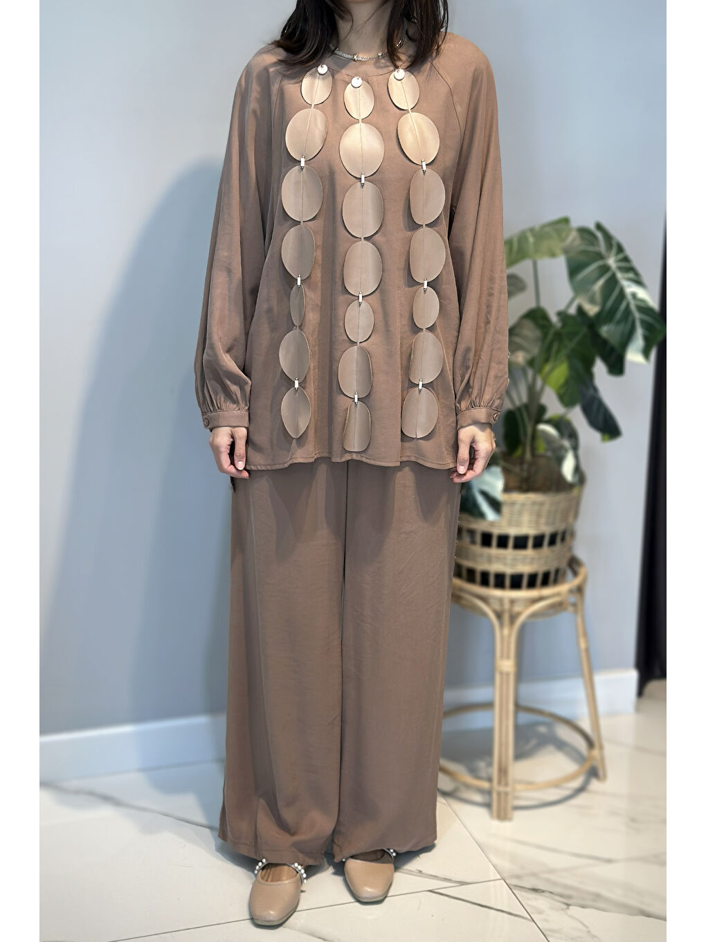 Kahverengi Cookıe Pantolonlu Takım 6907 Camel